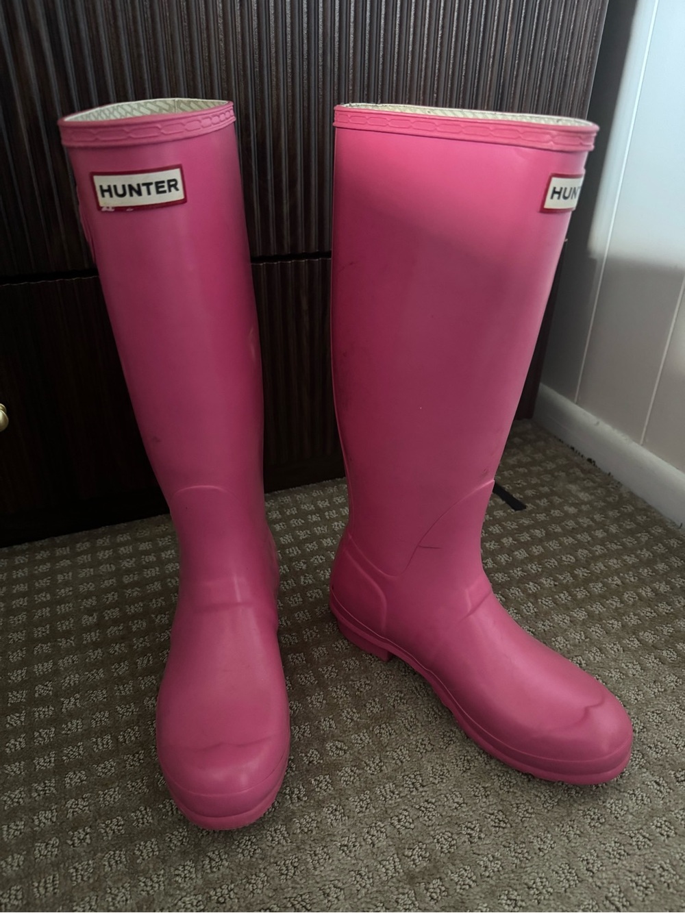 Hunter Pink Tall Waterproof Rain Boots
